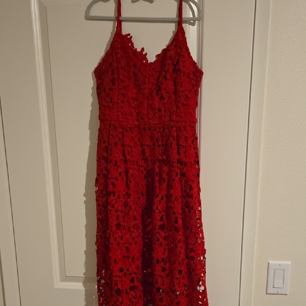 Vici Red Lace Spaghetti Strap Dress, Like New